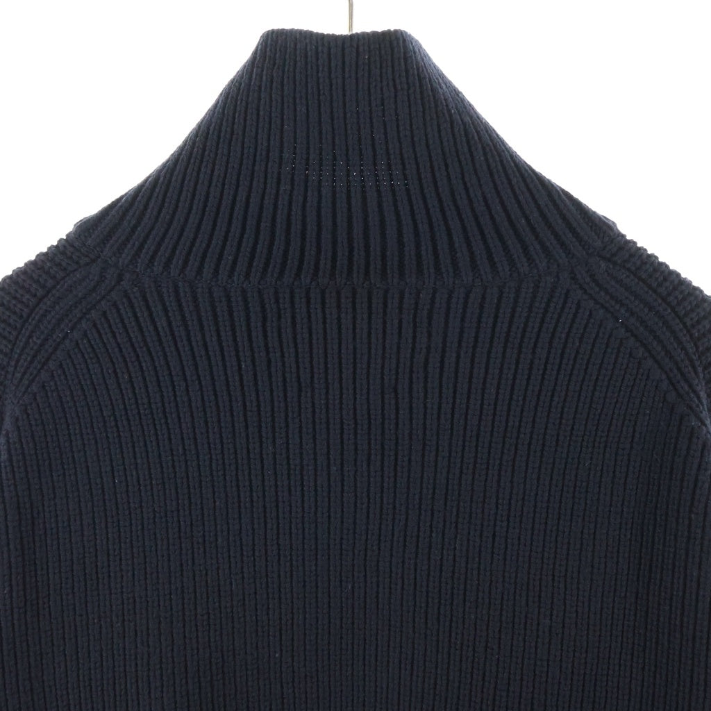 YOKE(ヨーク) 24AW 3/4 FRONT ZIP HIGHNECK RIB SWEATER フロントジップ ハイネック リブ ニットセーター ブラック YK24FW0829S