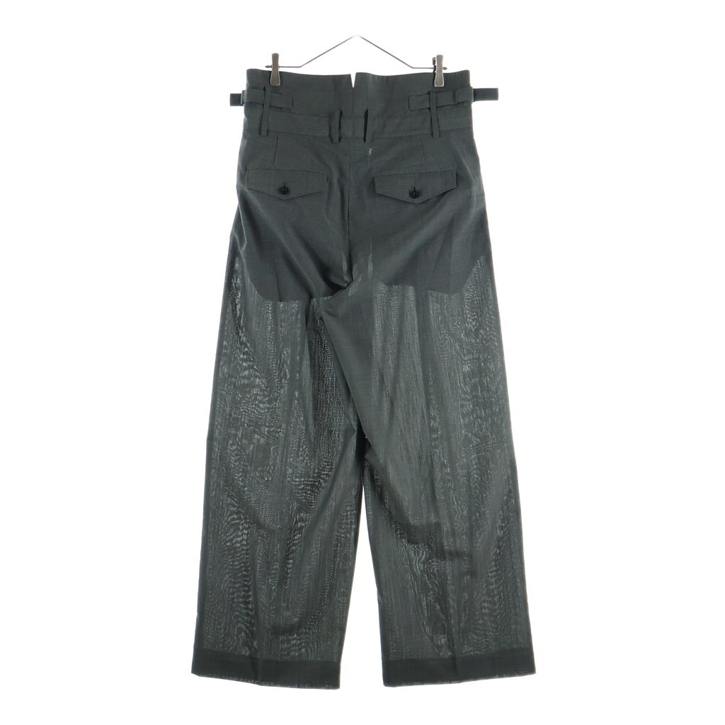 IRENISA(イレニサ) 24AW HIGH WAIST PANTS ウール ハイウエスト 2タック スラックス パンツ グレー IH-24FW-P003-WR