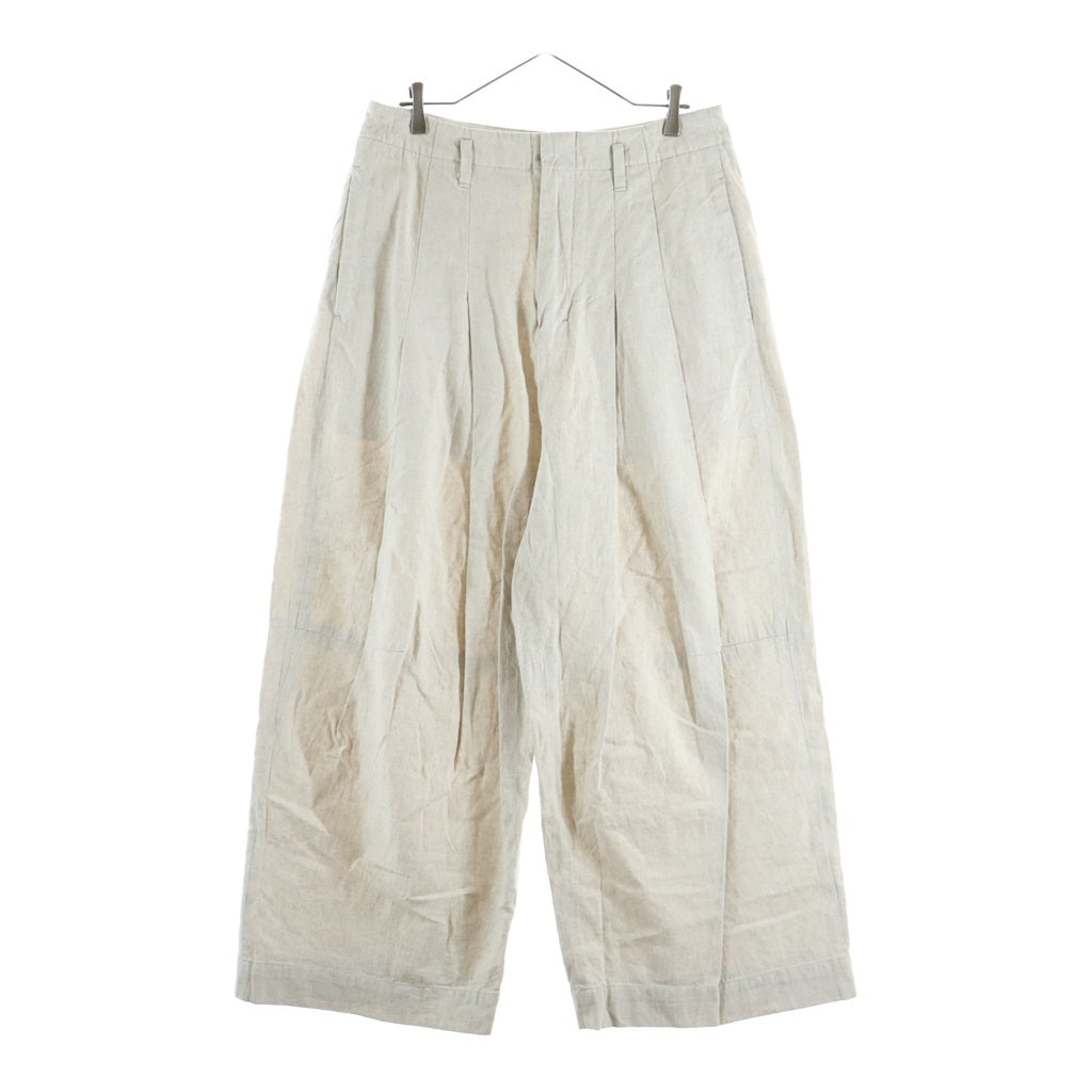 SHINYA KOZUKA(シンヤコズカ) 25SS BAGGY リネン混 キャンバス バギー ワイドパンツ アイボリー 2503SK01