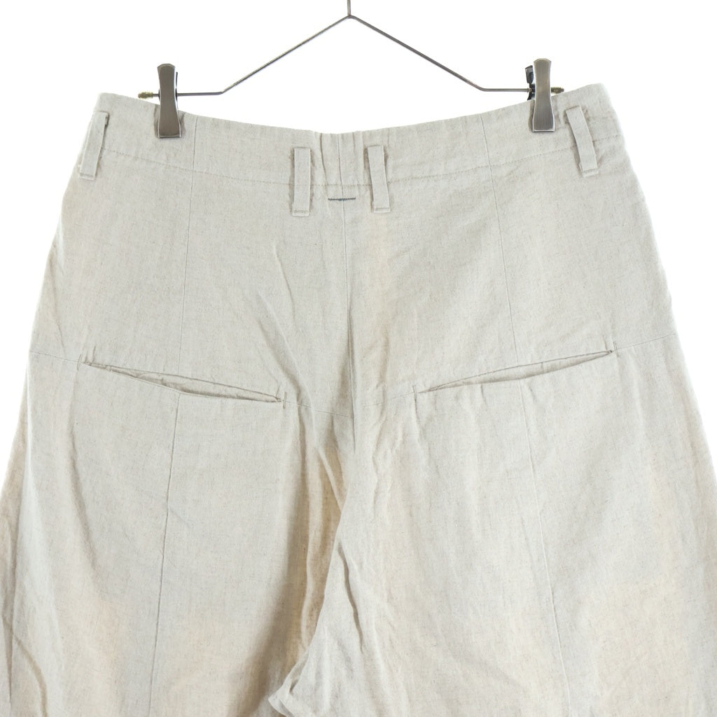 SHINYA KOZUKA(シンヤコズカ) 25SS BAGGY リネン混 キャンバス バギー ワイドパンツ アイボリー 2503SK01
