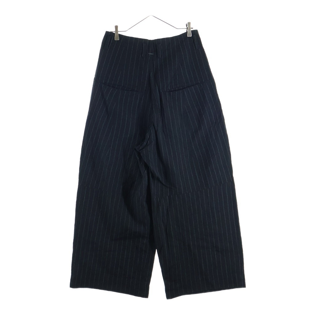 SHINYA KOZUKA(シンヤコズカ) 23SS BAGGY PIN STRIPE リネン ウール バギー ピンストライプ ワイドパンツ ブラック 2301SK53