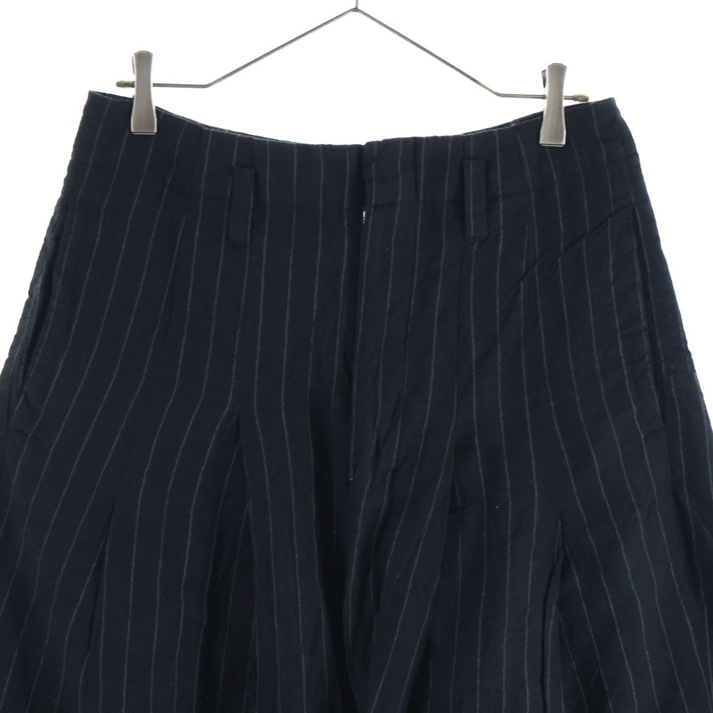 SHINYA KOZUKA(シンヤコズカ) 23SS BAGGY PIN STRIPE リネン ウール バギー ピンストライプ ワイドパンツ ブラック 2301SK53