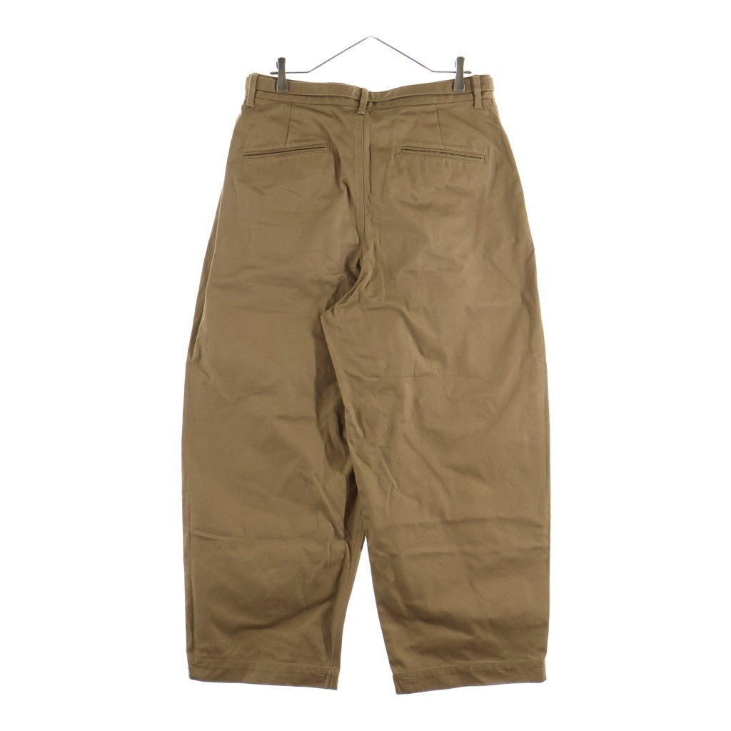 blurhms(ブラームス) 23AW Belted Chinos 1タック ボタンフライ ベルテッドチノ パンツ ブラウン BHS23F024