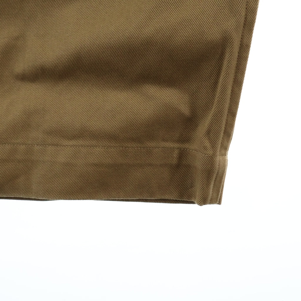 blurhms(ブラームス) 23AW Belted Chinos 1タック ボタンフライ ベルテッドチノ パンツ ブラウン BHS23F024