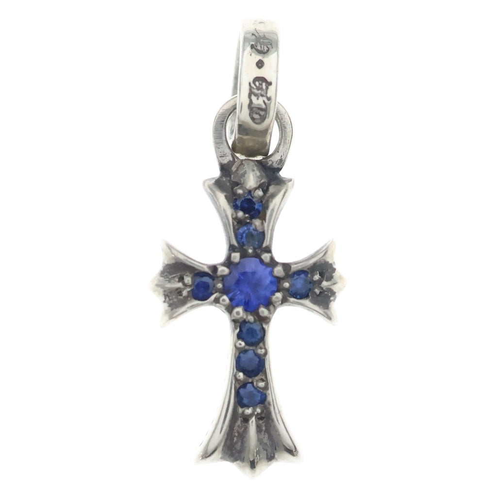 CHROME HEARTS(クロムハーツ) CRS BBYFAT P SAP ベイビーファットクロス PAVE ブルーサファイア ペンダントトップ シルバー BCA236