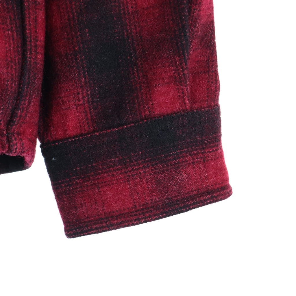 MAYO(メイヨー) 24AW WOOL EMBROIDERY CHECK SHIRT JACKET ウール チェック柄 エンブロイダリー 長袖シャツジャケット レッド 24MY-SSHJK01