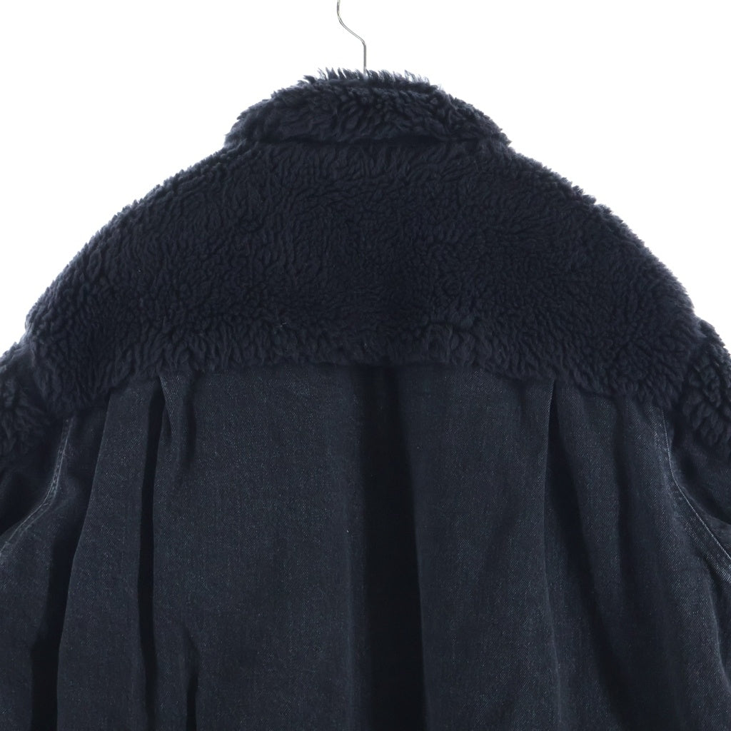 Sacai(サカイ) 23AW FAUX SHEARLING DENIM BLOUSON ファーシアリング 切替デザイン デニムジャケット ブルゾン ブラック 23-03221M