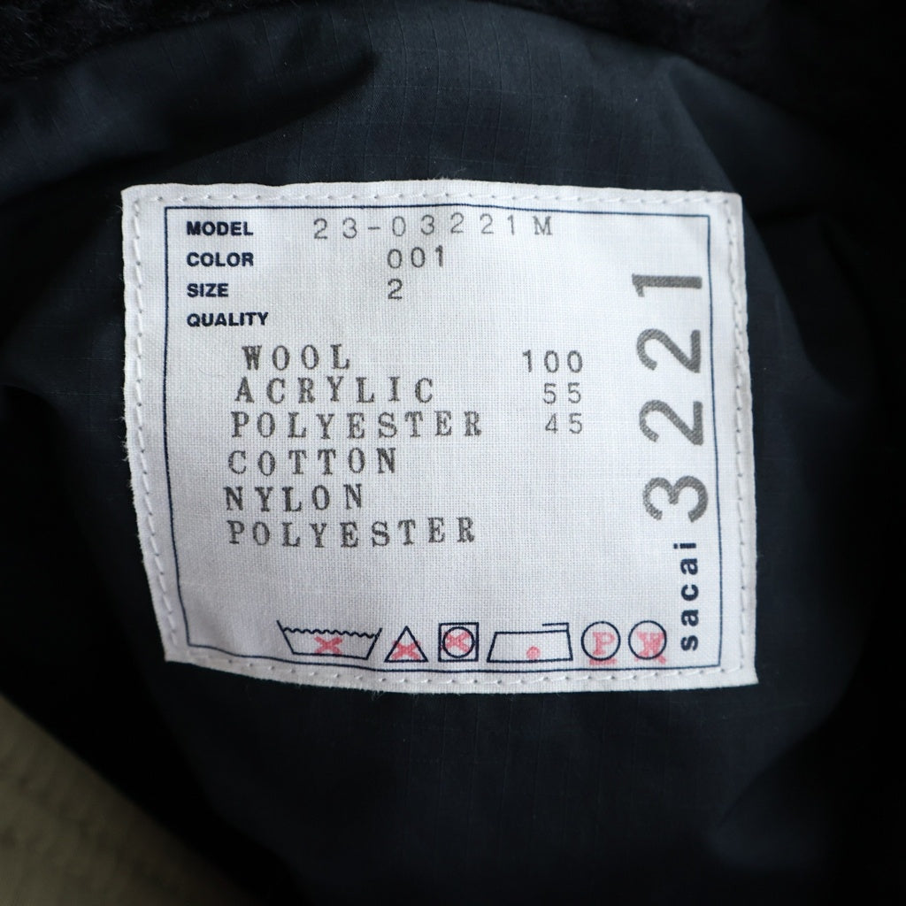 Sacai(サカイ) 23AW FAUX SHEARLING DENIM BLOUSON ファーシアリング 切替デザイン デニムジャケット ブルゾン ブラック 23-03221M