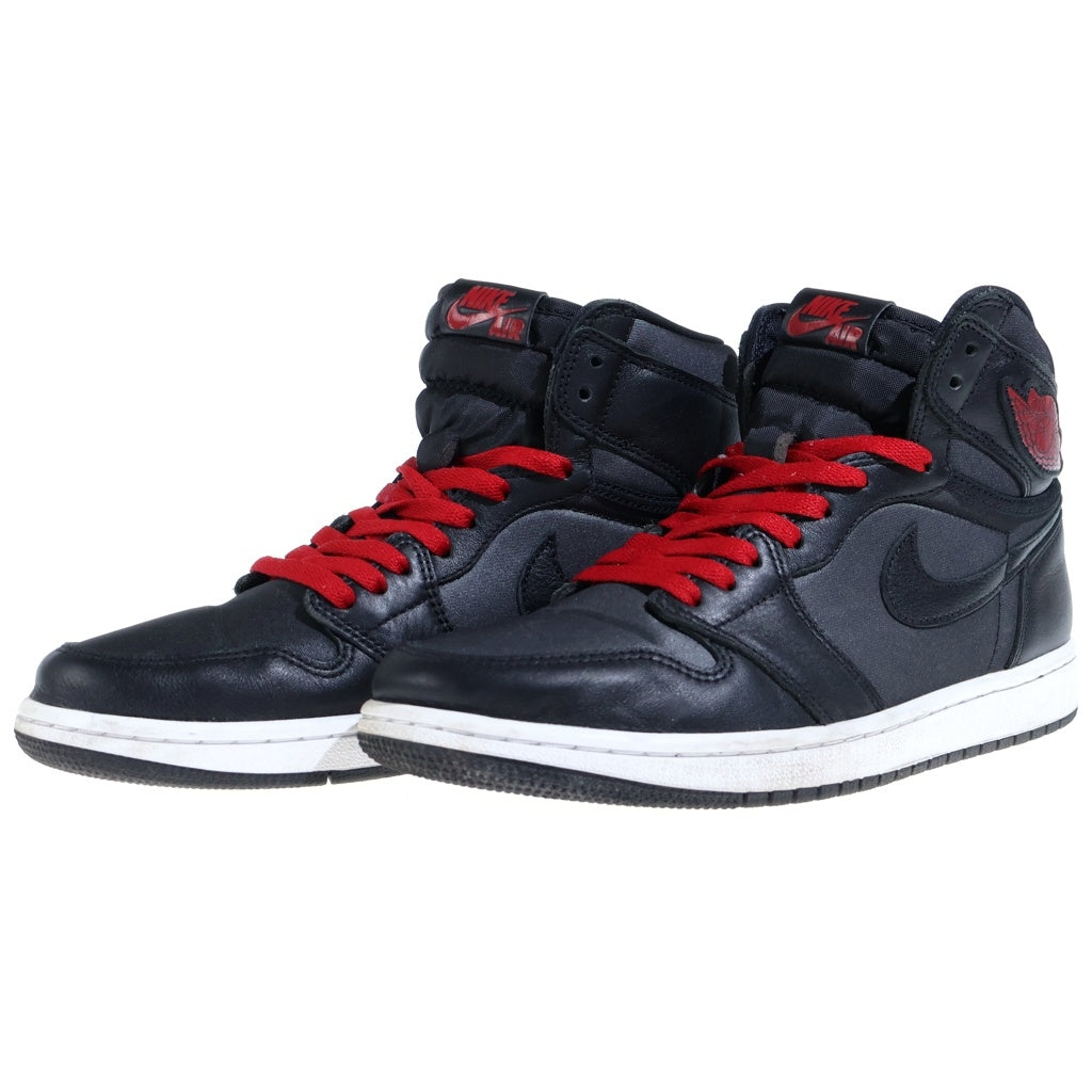 NIKE(ナイキ) AIR JORDAN RETRO HIGH OG BLACK METALLIC SILVER GYM RED エア ジョーダン 1 レトロ ブラック メタリックシルバー ジムレッド ハイカットスニーカー US9/27cm 555088-060