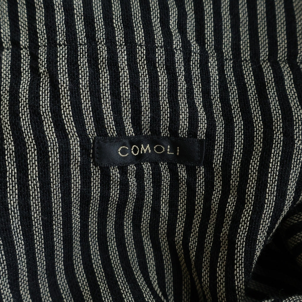 COMOLI(コモリ) 26SS シルク ストライプ柄 テーラードジャケット グレー D01-01035