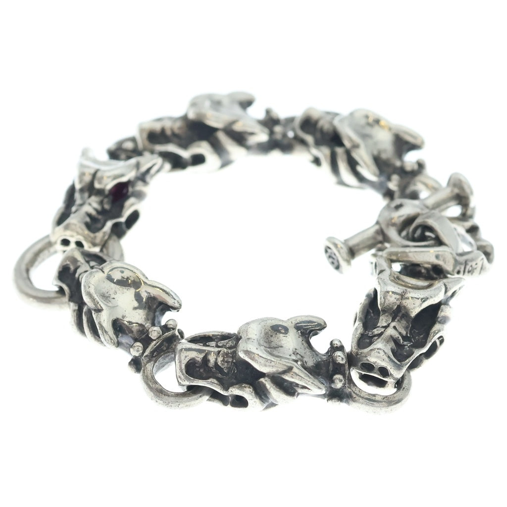 Travis Walker(トラヴィスワーカー) GARGOYLE BRACELET WITH T-BAR 6ガーゴイル ストーン装飾 Tバー チェーンブレスレット シルバー