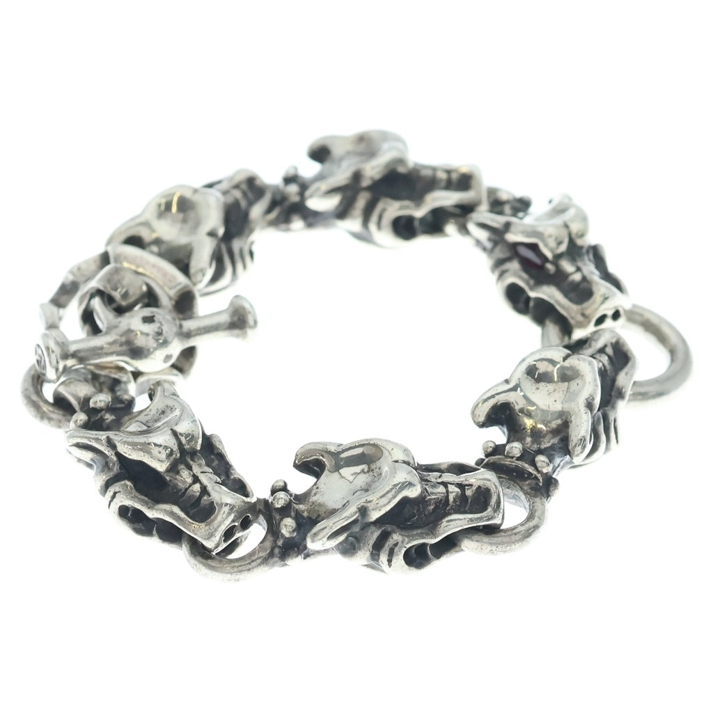 Travis Walker(トラヴィスワーカー) GARGOYLE BRACELET WITH T-BAR 6ガーゴイル ストーン装飾 Tバー チェーンブレスレット シルバー