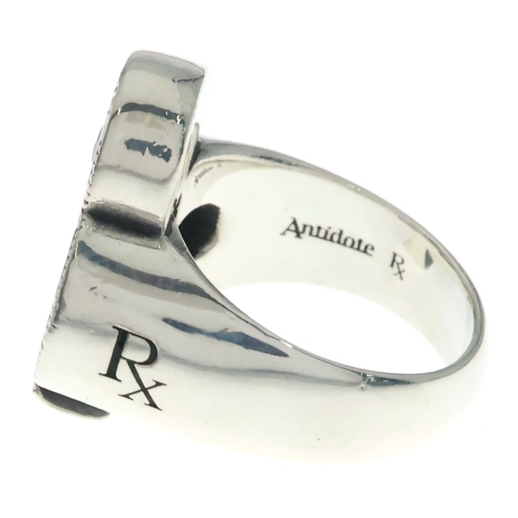 Antidote BUYERS CLUB(アンチドートバイヤーズクラブ) ENGRAVED CLUB RING WITH STONE クローバーモチーフ ストーン付リング 指輪 シルバー RX-708