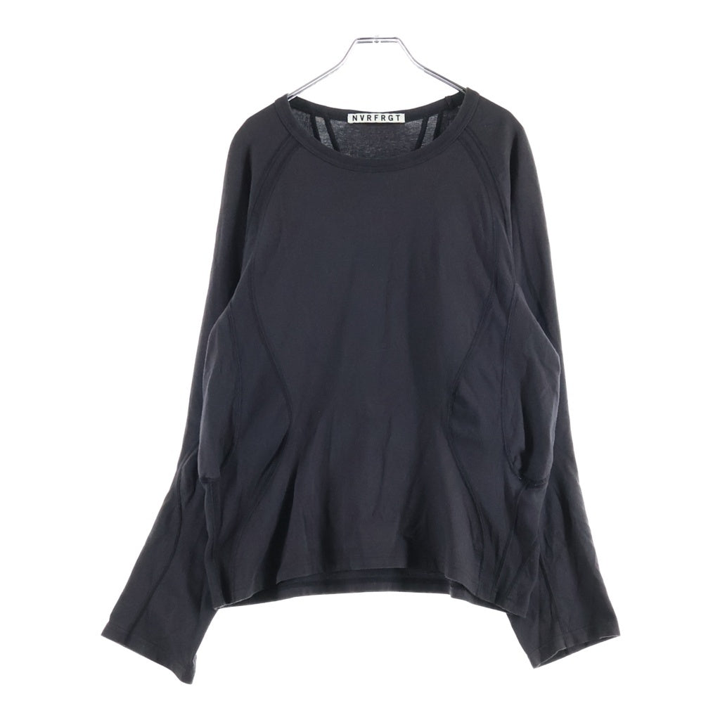 NVRFRGT(ネバーフォーゲット) 25SS PANELED LONG SLEEVE T-SHIRT パネル ロングスリーブ 長袖Tシャツ カットソー ダークグレー EXST251T02