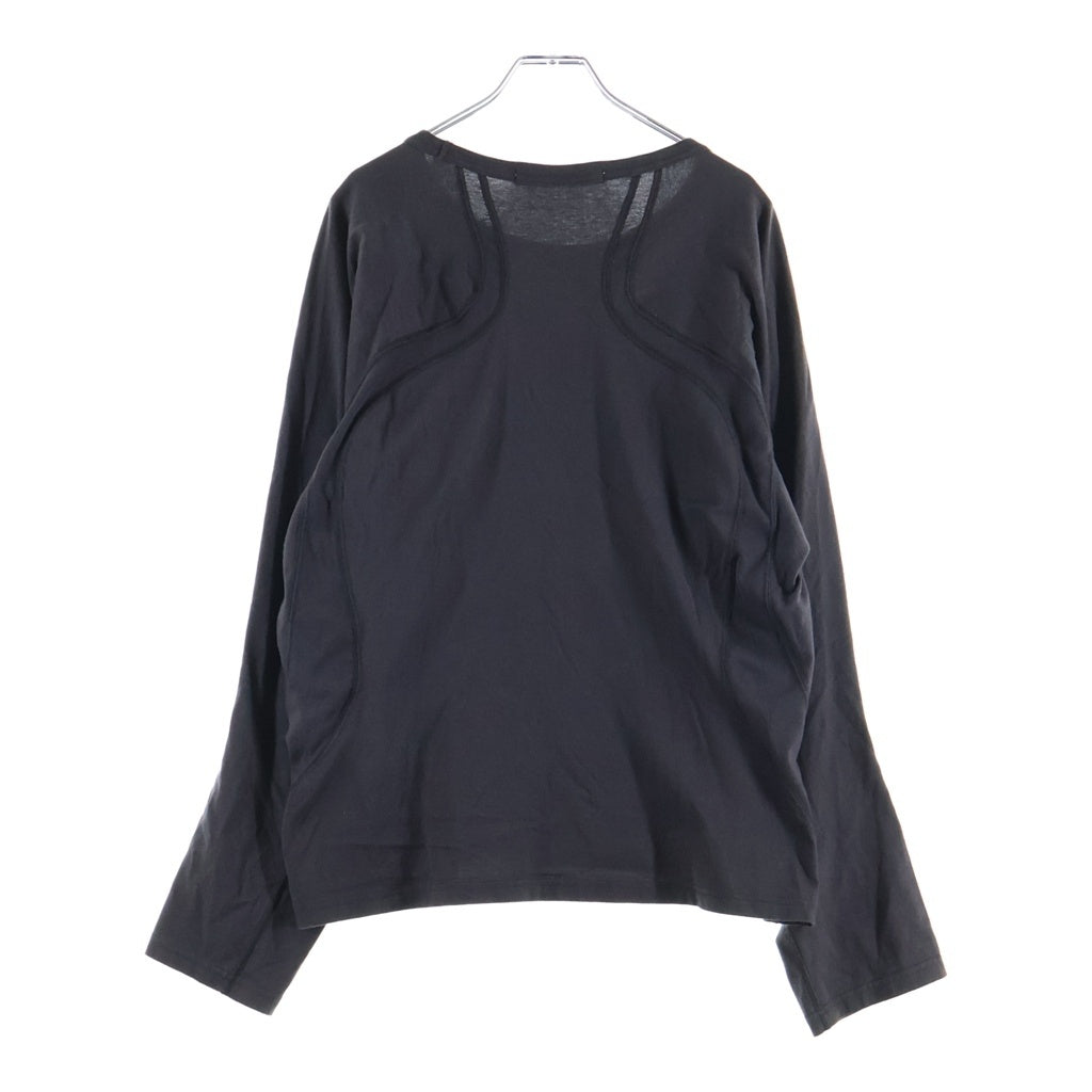 NVRFRGT(ネバーフォーゲット) 25SS PANELED LONG SLEEVE T-SHIRT パネル ロングスリーブ 長袖Tシャツ カットソー ダークグレー EXST251T02