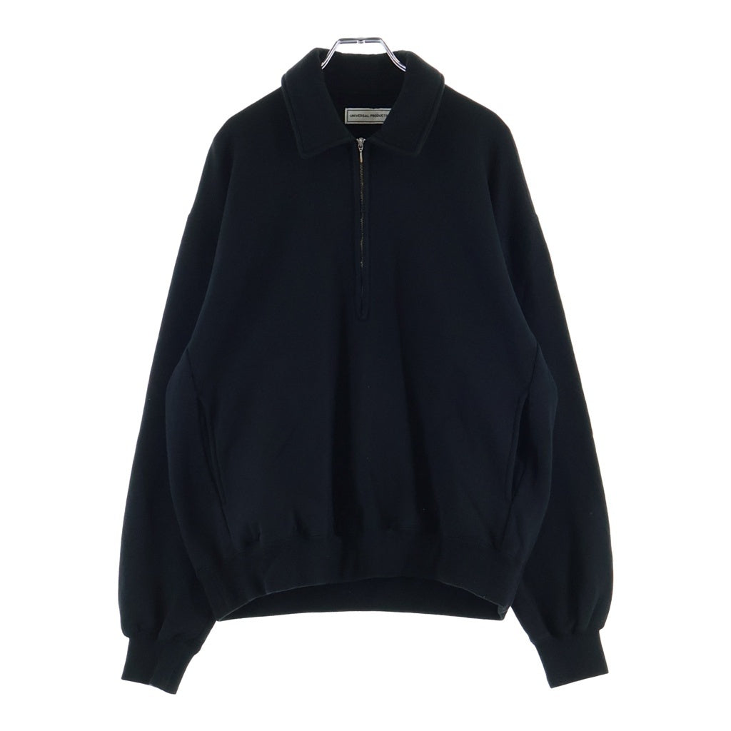 UNIVERSAL PRODUCTS(ユニバーサルプロダクツ) JUMBERCA HALF ZIP SWEAT ジャンベルカ ハーフジップ スェット トレーナー ブラック 251-60104