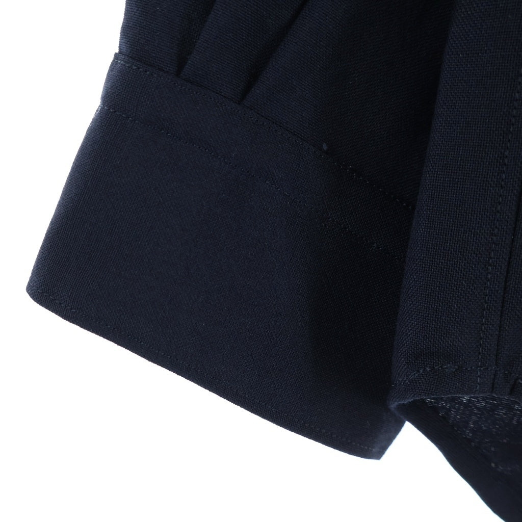 NO BRAND(ノーブランド) REFOMED WOOL MID リフォメッド ウールミッド ボタンダウン 長袖シャツ ネイビー RESH-YN01
