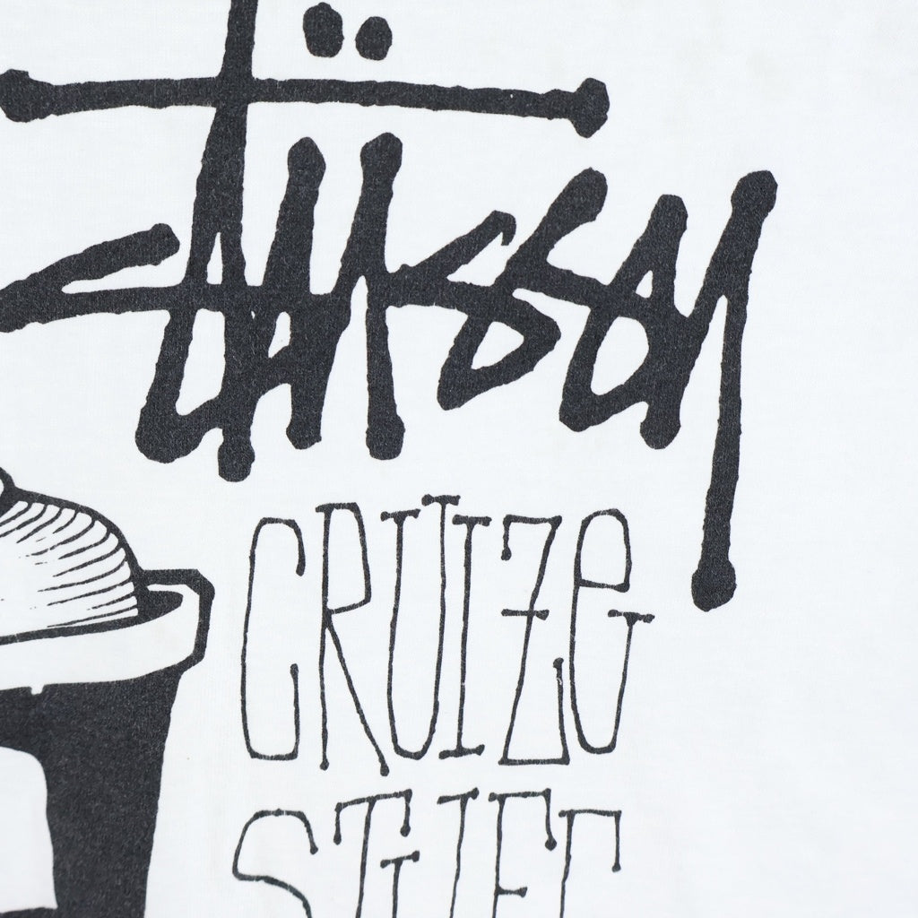 STUSSY(ステューシー) 00S OLD 25th Anniversary CRUIZE STUFF 1992 Tee オールド スプレー缶プリントTシャツ 半袖カットソー ホワイト