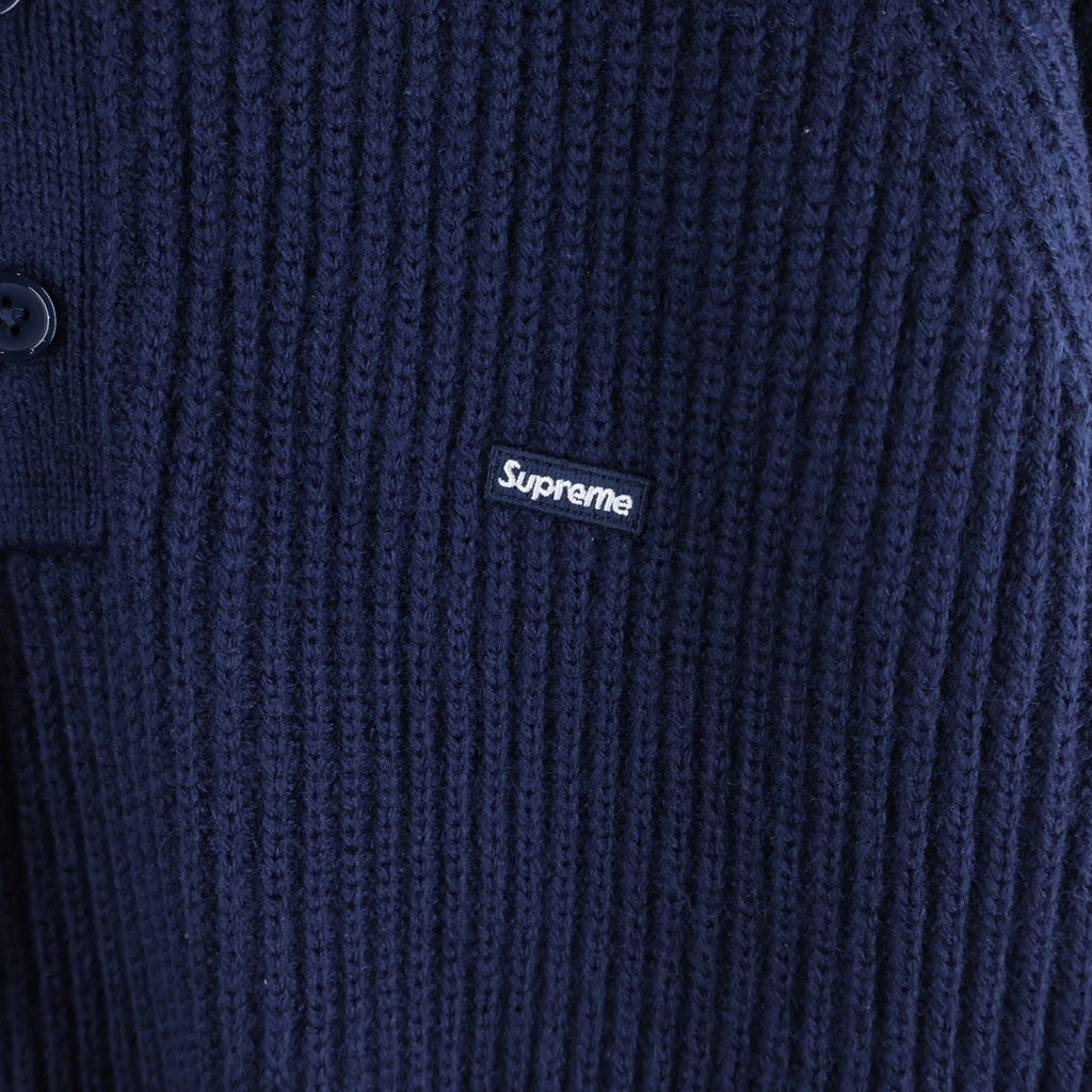 SUPREME(シュプリーム) 25AW Small Box Polo Sweater スモール ボックスロゴ ポロ ニット 長袖 セーター ネイビー
