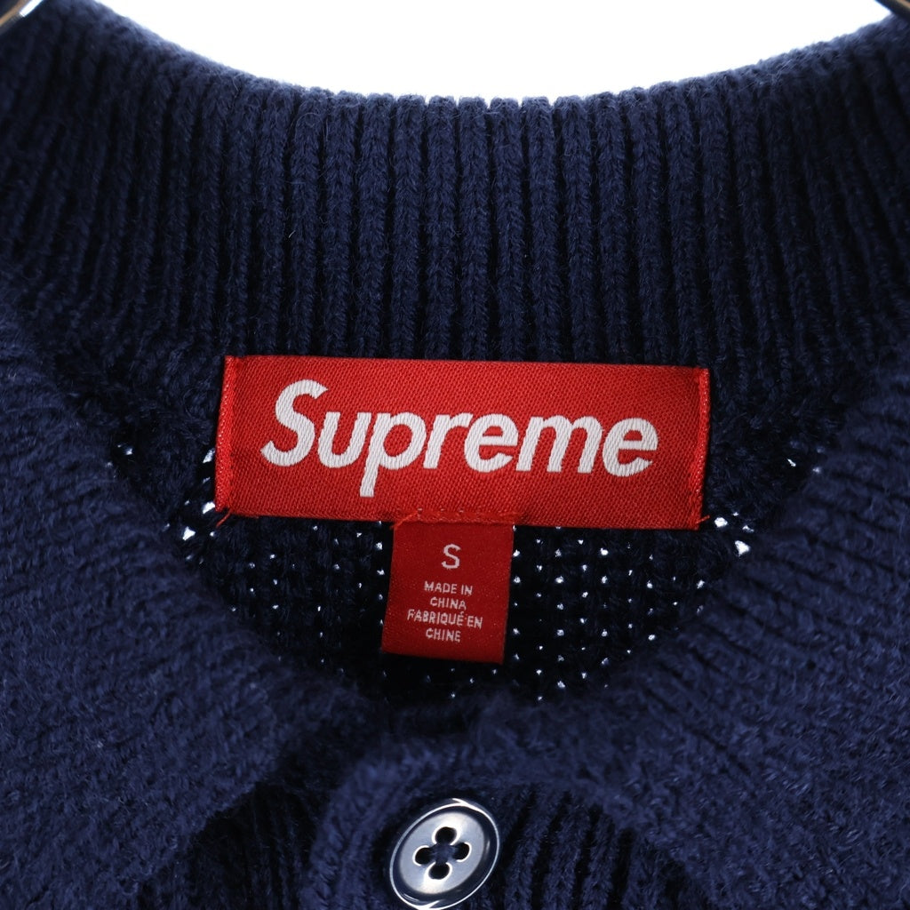 SUPREME(シュプリーム) 25AW Small Box Polo Sweater スモール ボックスロゴ ポロ ニット 長袖 セーター ネイビー