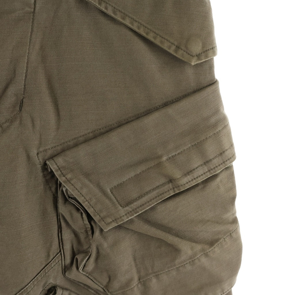 JULIUS(ユリウス) 18-19AW COTTON STRETCH BACK SATIN バックサテン ストレッチ マルチポケット ガスマスク カーゴパンツ カーキ 637PAM9
