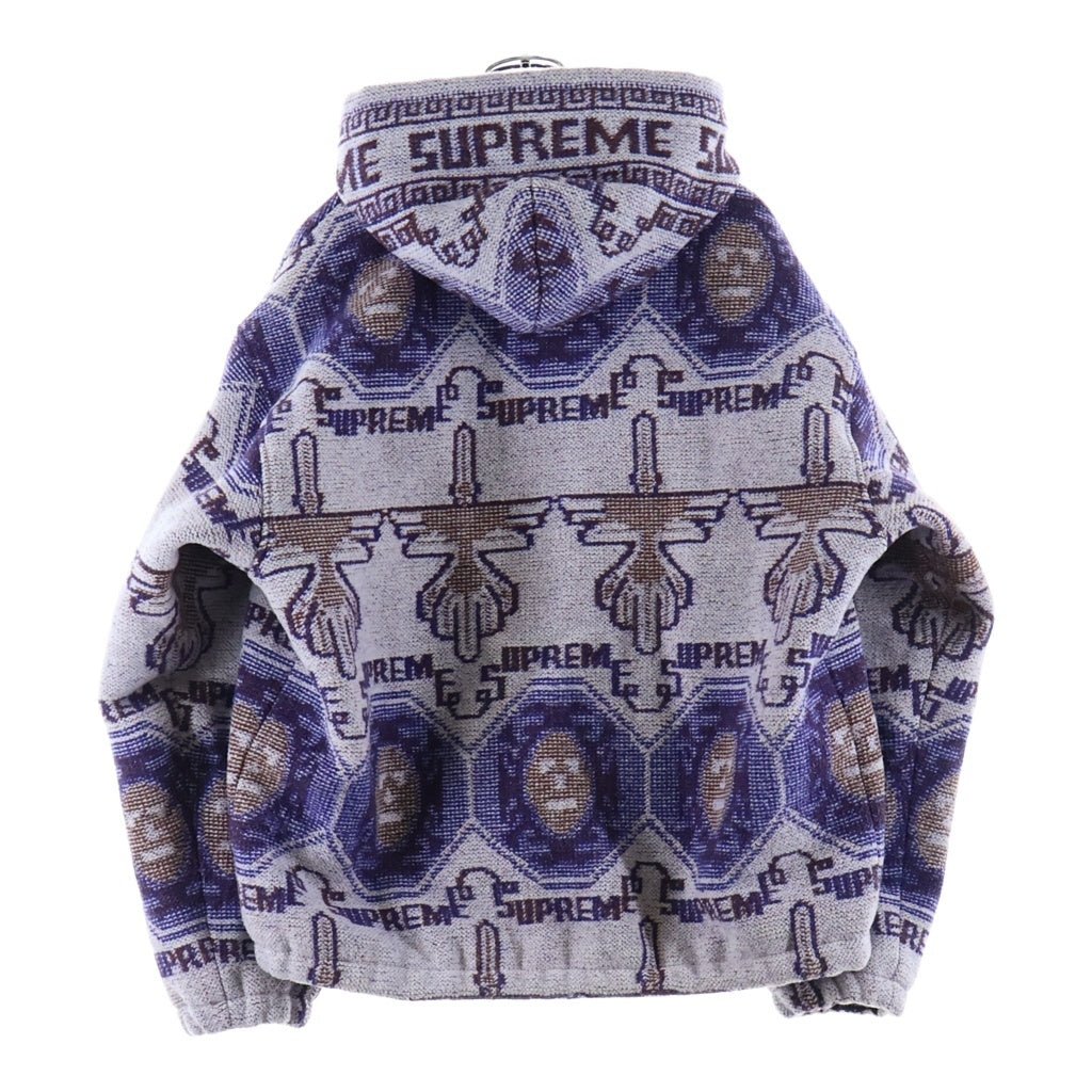 SUPREME(シュプリーム) 22AW Woven Hooded Jacket ウーブンフーデッドジャケット 総柄ジップアップパーカー パープル
