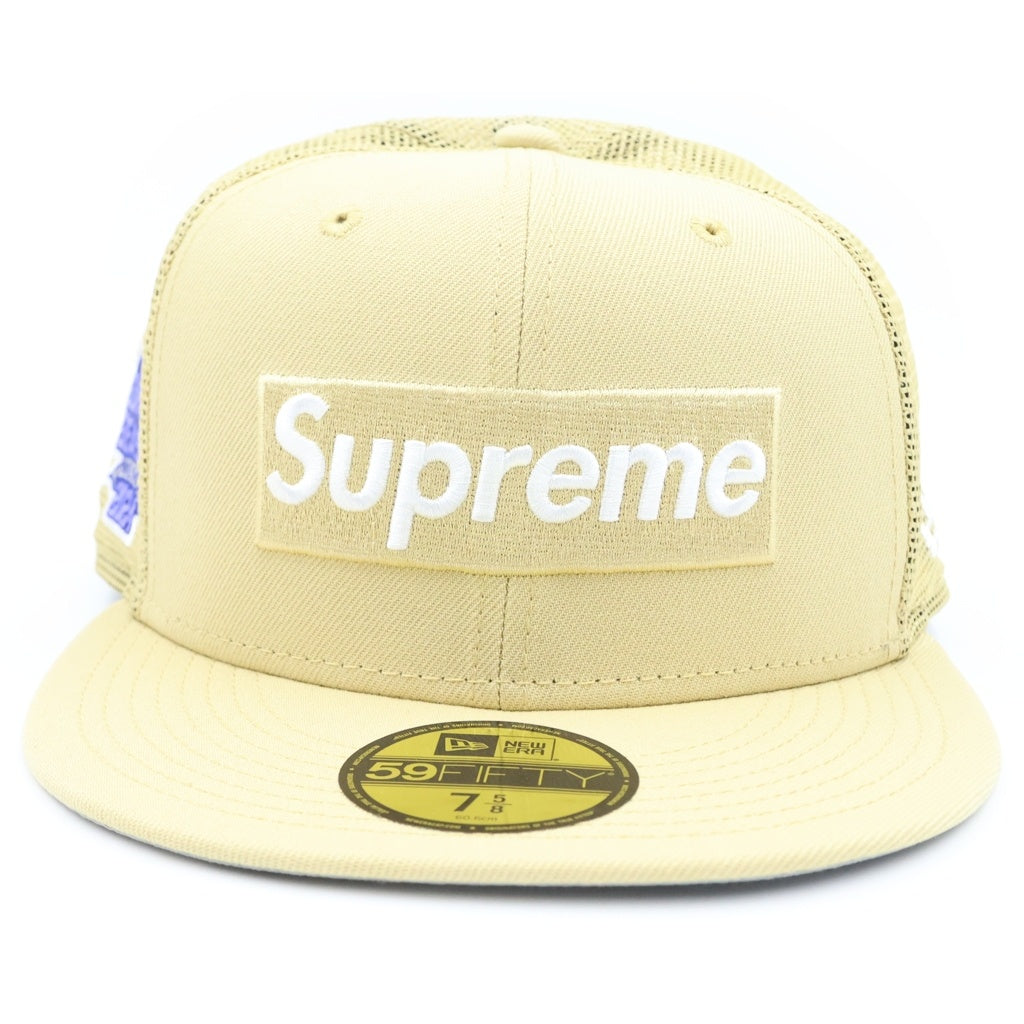 SUPREME(シュプリーム) 24SS ×NEW ERA Box Logo Mesh Back Cap ニューエラ ボックスロゴ 6パネル メッシュ ベースボールキャップ ベージュ