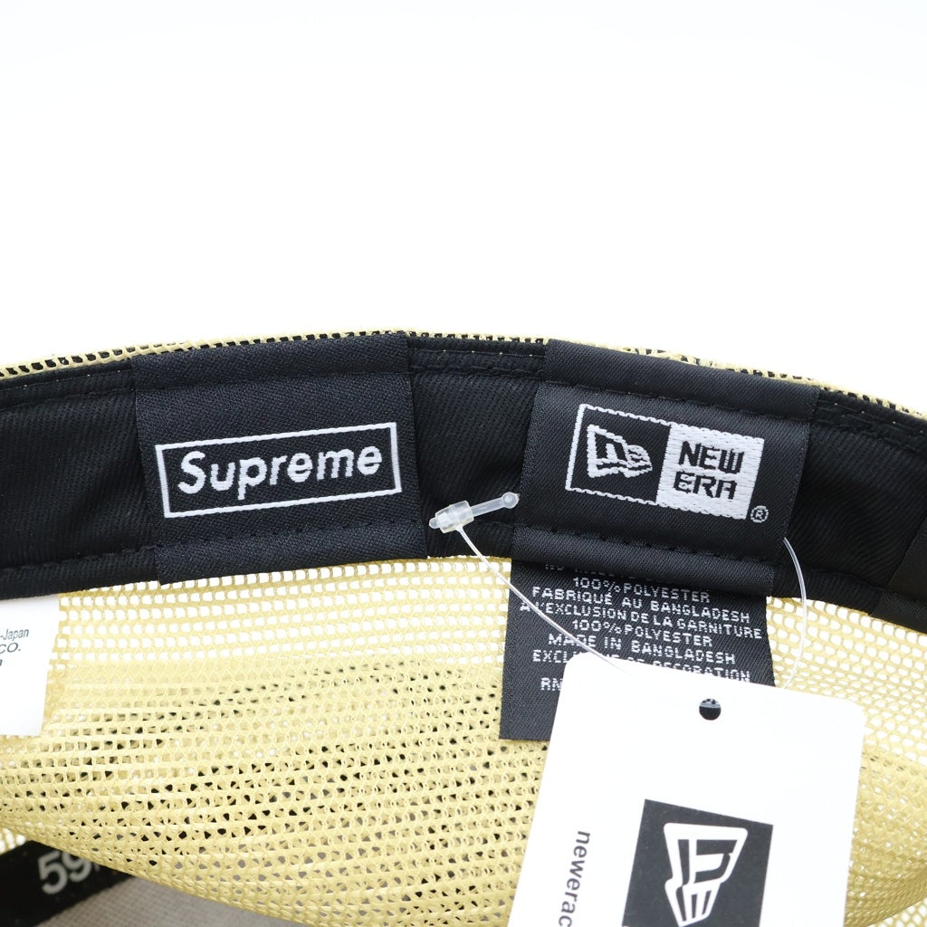 SUPREME(シュプリーム) 24SS ×NEW ERA Box Logo Mesh Back Cap ニューエラ ボックスロゴ 6パネル メッシュ ベースボールキャップ ベージュ