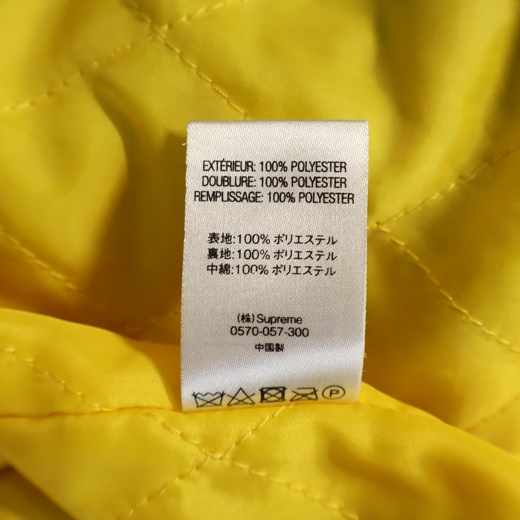 SUPREME(シュプリーム) 18AW Snowflake Toggle Fleece Jacket スノーフレークトグルフリースジャケット ボア アーガイル総柄フリースハーフコート ブラック/イエロー