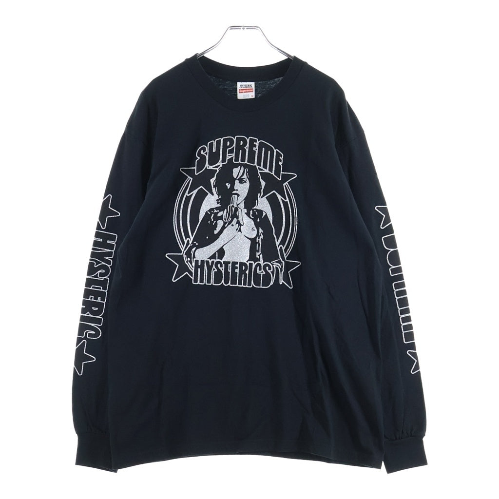 SUPREME(シュプリーム) 21SS ×HYSTERIC GLAMOUR L/S Tee ヒステリックグラマー グラフィックロゴプリントTシャツ 長袖クルーネックカットソー ブラック