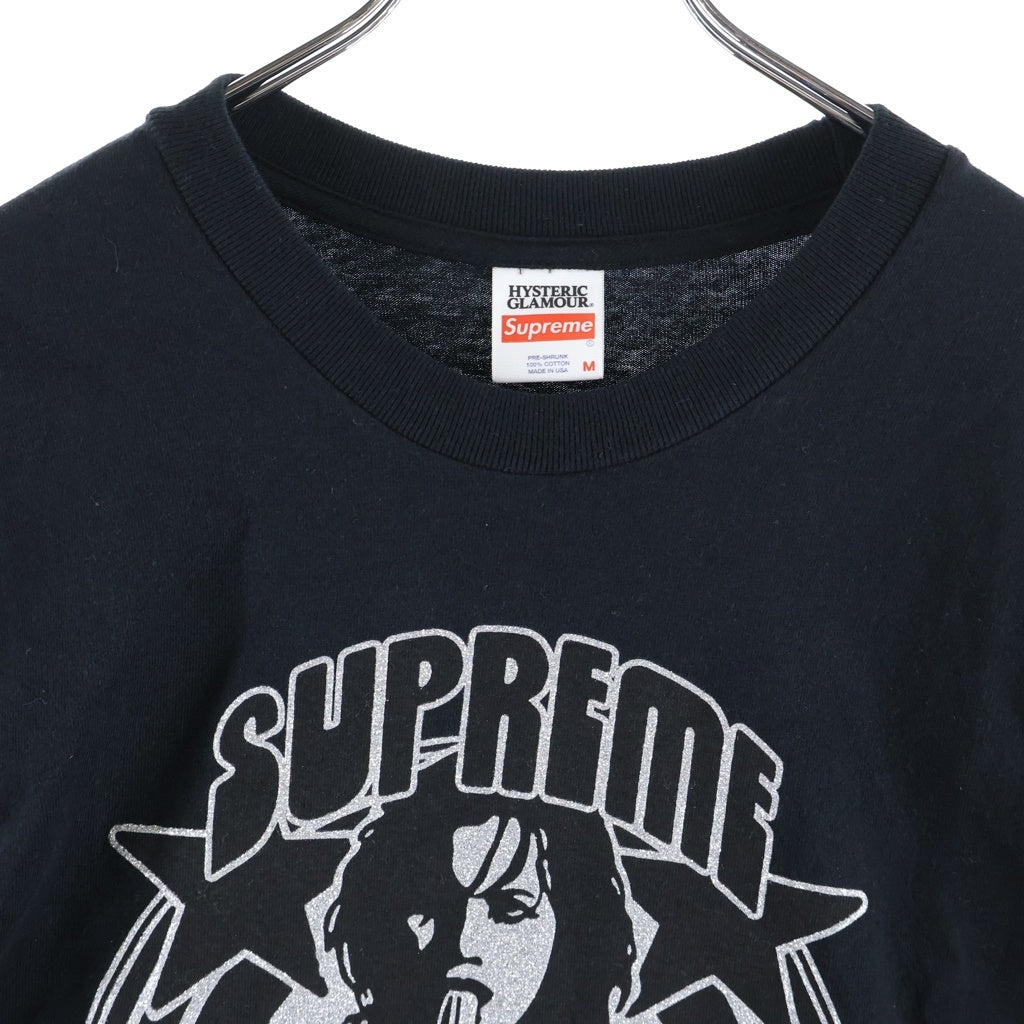 SUPREME(シュプリーム) 21SS ×HYSTERIC GLAMOUR L/S Tee ヒステリックグラマー グラフィックロゴプリントTシャツ 長袖クルーネックカットソー ブラック