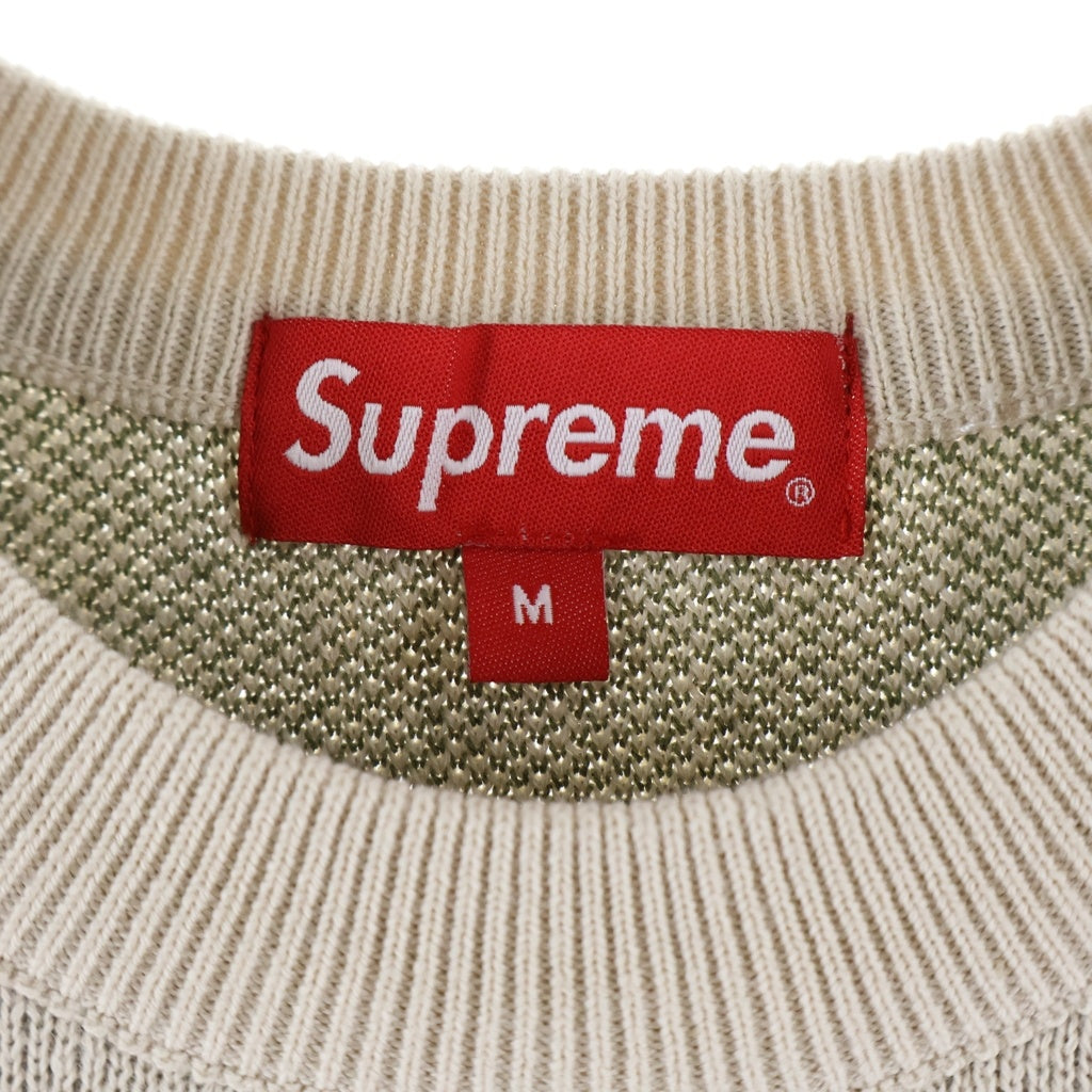 SUPREME(シュプリーム) 21AW Sleeve Stripe Sweater スリーブロゴ ストライプ クルーネックニットセーター ベージュ