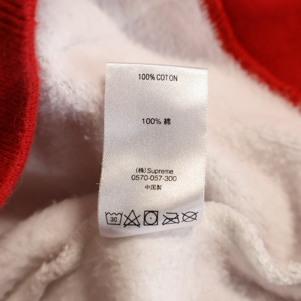 SUPREME(シュプリーム) 18AW Striped Rib Hooded Sweatshirt ストライプド リブロゴ プルオーバースウェットパーカー フーディー グレー
