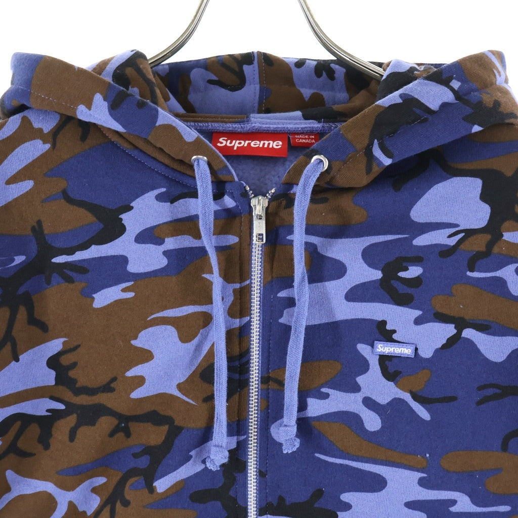 SUPREME(シュプリーム) 25SS Small Box Zip Up Hooded Sweatshirt カモ柄 スモールボックスロゴ ジップアップフーデッドスウェットシャツ パーカー ブルー