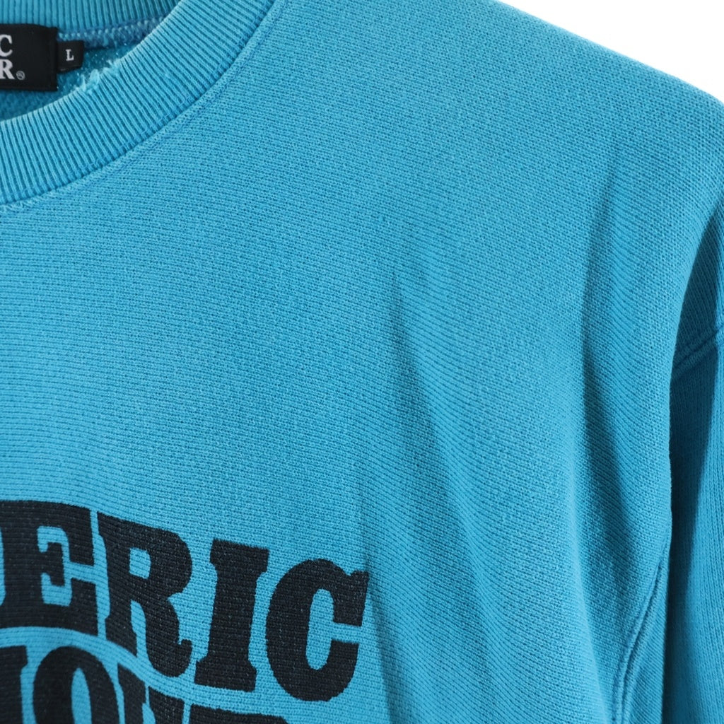 HYSTERIC GLAMOUR(ヒステリックグラマー) ダメージ加工 ガールプリント クルーネックスウェットトレーナー ブルー 0243CS03