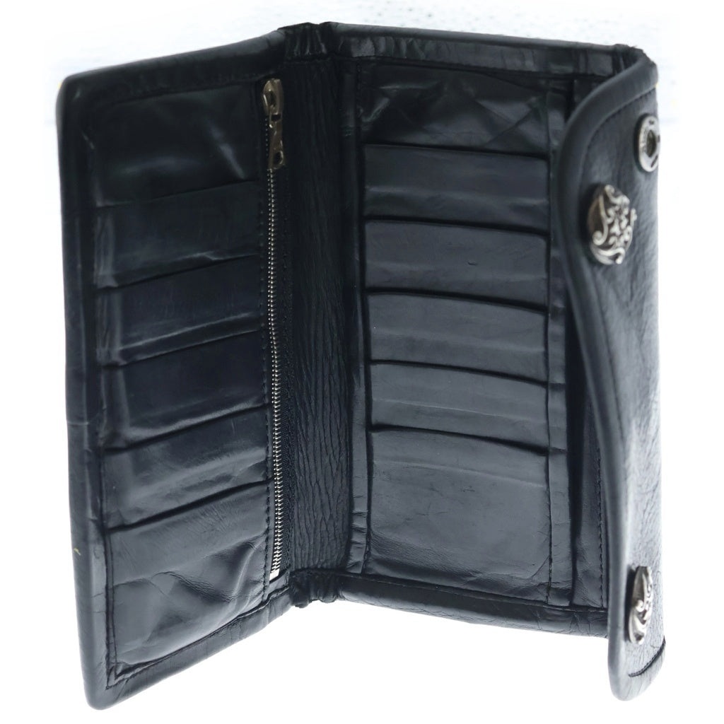 Bill Wall Leather/BWL(ビルウォールレザー) トライバル コンチョボタン ラージカレンシー レザーウォレット 長財布 ブラック