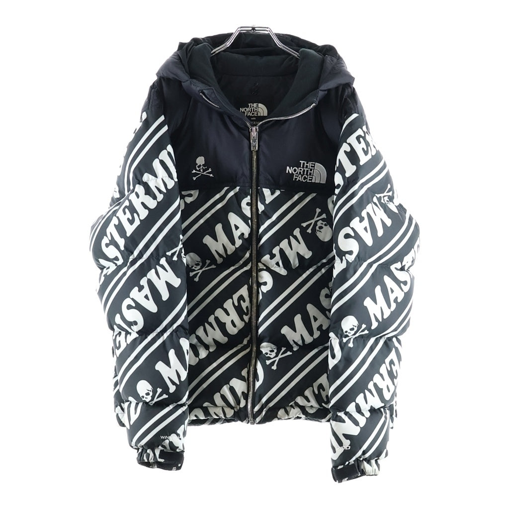 THE NORTH FACE(ザノースフェイス) 18AW ×MASTERMIND WORLD NUPTSE PUFFER JACKET マスターマインド ワールド ヌプシ ロゴ プリント パファー ダウンジャケット ブラック NF0A3V8F