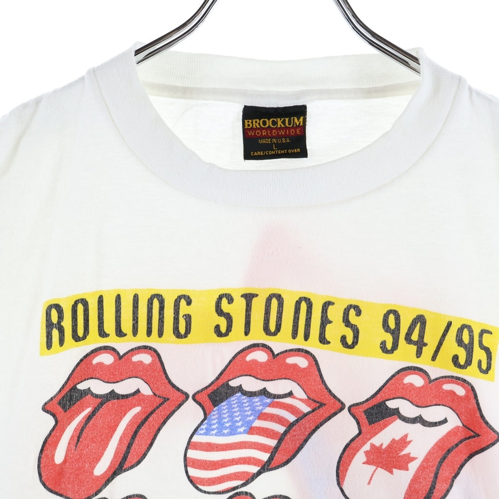 VINTAGE(ヴィンテージ) 90S VINTAGE THE ROLLING STONES VOODOO LOUNGE TOUR 94/95 TEE ヴィンテージ USA製 ブロッカム 国旗リップ&タン クルーネックTシャツ 半袖 カットソー ホワイト