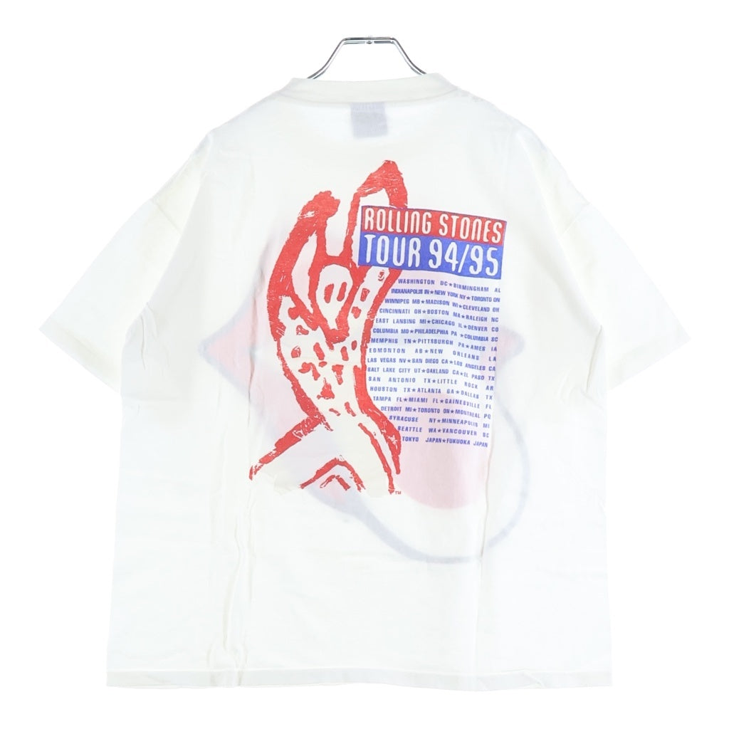 VINTAGE(ヴィンテージ) 90S VINTAGE THE ROLLING STONES VOODOO LOUNGE TOUR 94/95 TEE ヴィンテージ USA製 ブロッカム 日本フラッグ リップ&タン クルーネックTシャツ 半袖 カットソー ホワイト