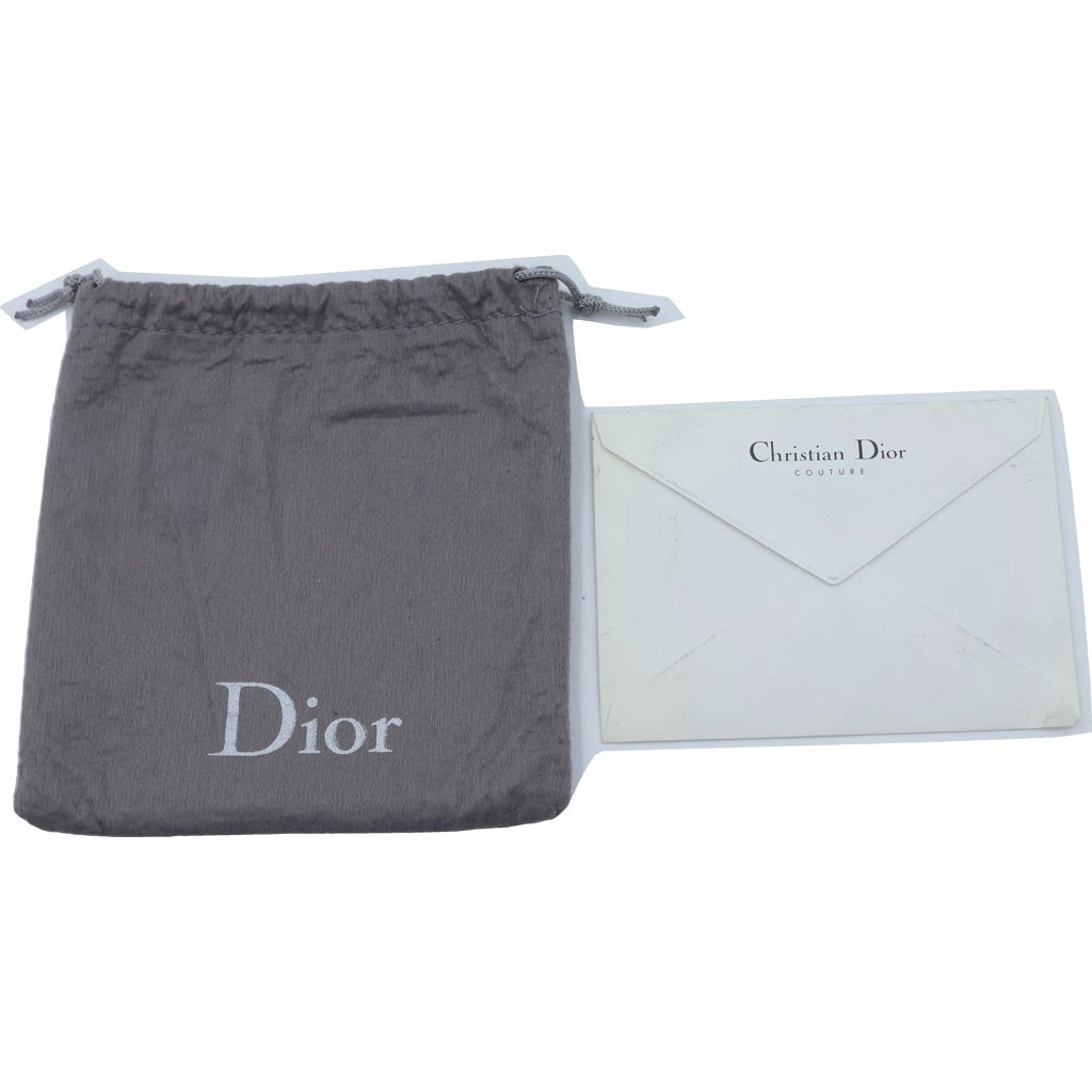 Christian Dior(クリスチャンディオール) レザー オブリーク 二つ折りウォレット 財布 ブラック