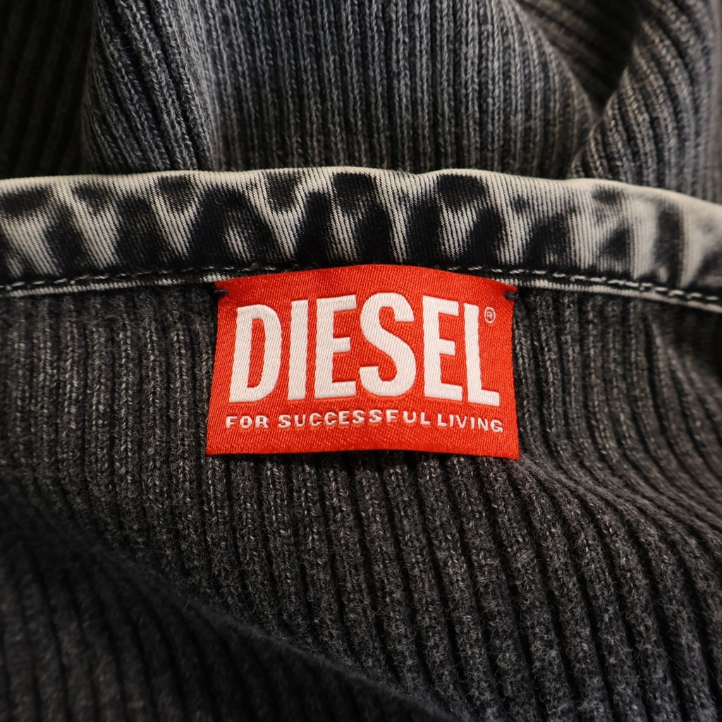 DIESEL(ディーゼル) M-MERYN エムメリン リブニット デニム切り替え ミディスカート レディース グレー A17470