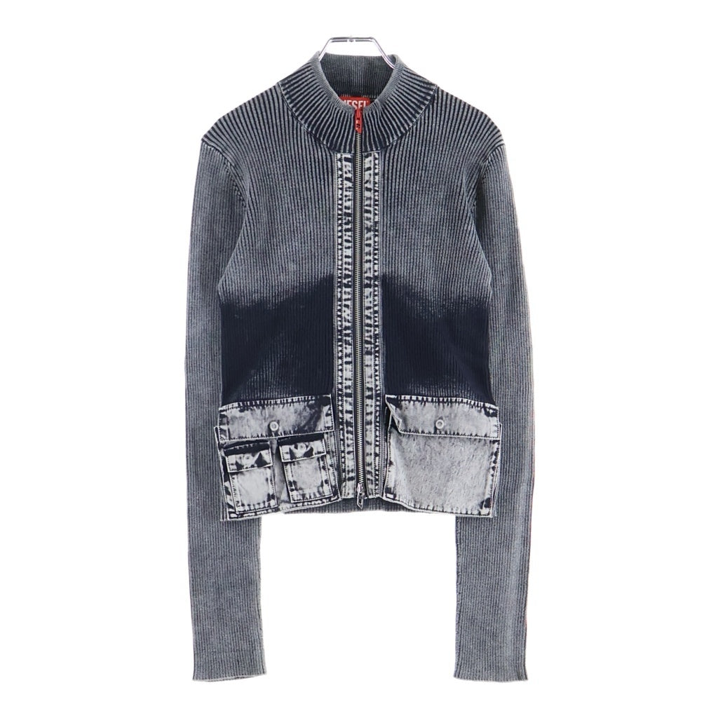 DIESEL(ディーゼル) M-MELISSA エムメリッサ デニム切り替え ニットカーディガン レディース グレー A16895