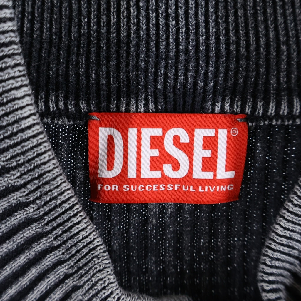 DIESEL(ディーゼル) M-MELISSA エムメリッサ デニム切り替え ニットカーディガン レディース グレー A16895