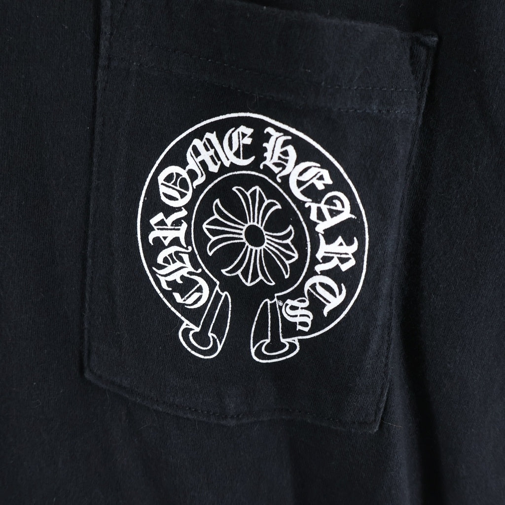 CHROME HEARTS(クロムハーツ) HORSESHOE S/S TEE ホースシュープリント ポケット半袖Tシャツ カットソー ブラック