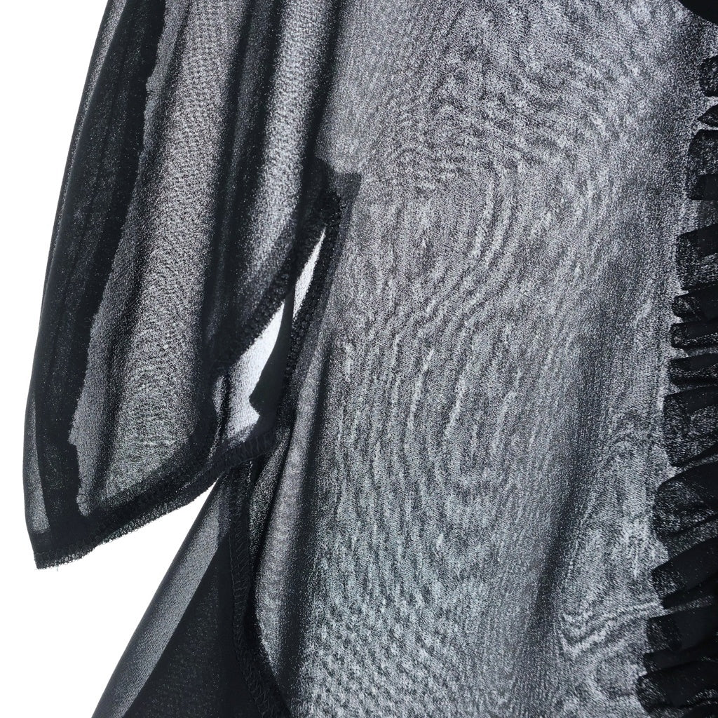 COMME des GARCONS(コムデギャルソン) 09SS AD2008 フリルデザイン ラウンドカラー ショートスリーブ ブラウス レディース ブラック GC-B015