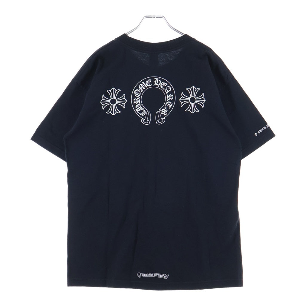 CHROME HEARTS(クロムハーツ) OLD CH PLUS TEE CHプラス 両面ホースシュー ロゴプリント クルーネック半袖Tシャツ カットソー ブラック