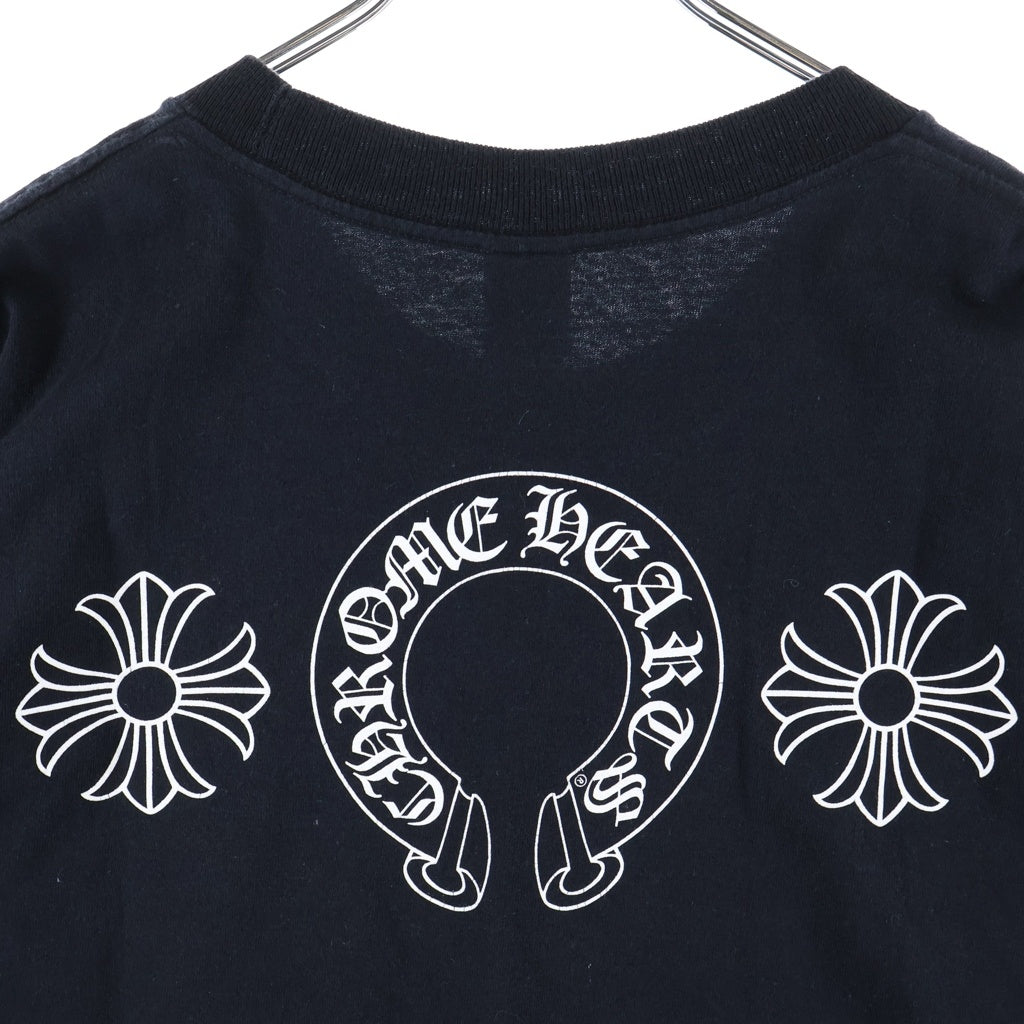 CHROME HEARTS(クロムハーツ) OLD CH PLUS TEE CHプラス 両面ホースシュー ロゴプリント クルーネック半袖Tシャツ カットソー ブラック