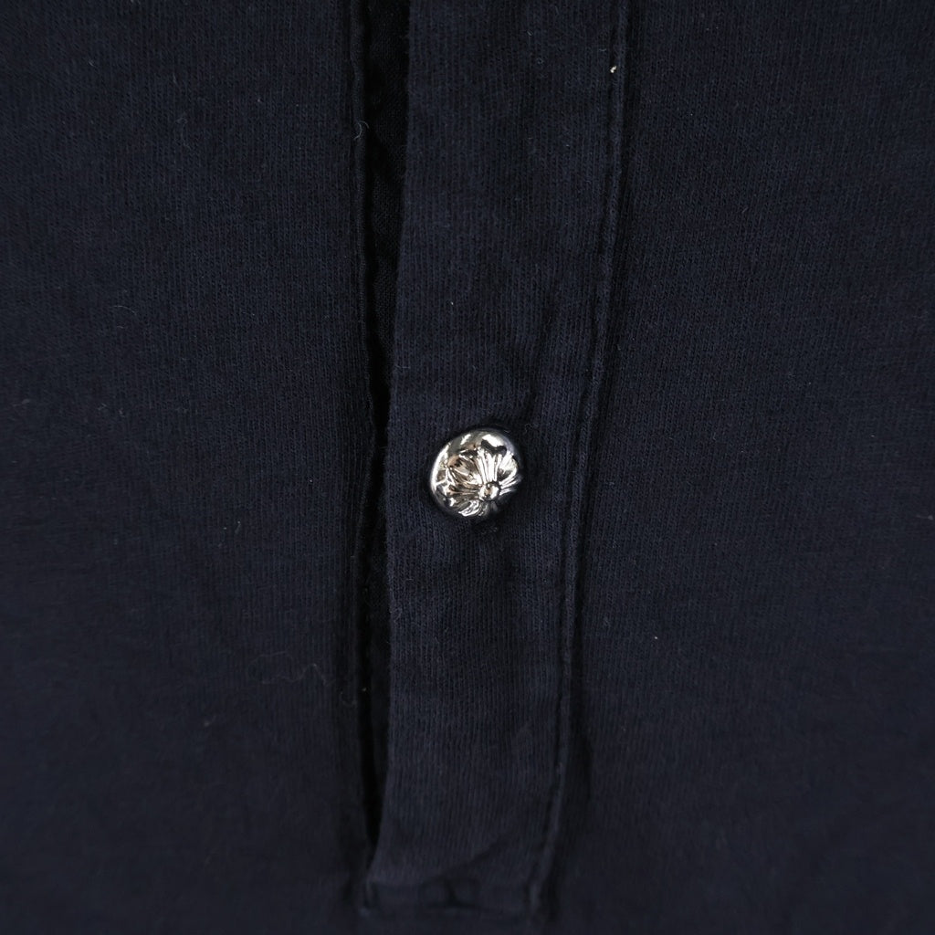 CHROME HEARTS(クロムハーツ) OLD CH POLO SHIRT クロスボールボタン コットン 半袖ポロシャツ ブラック