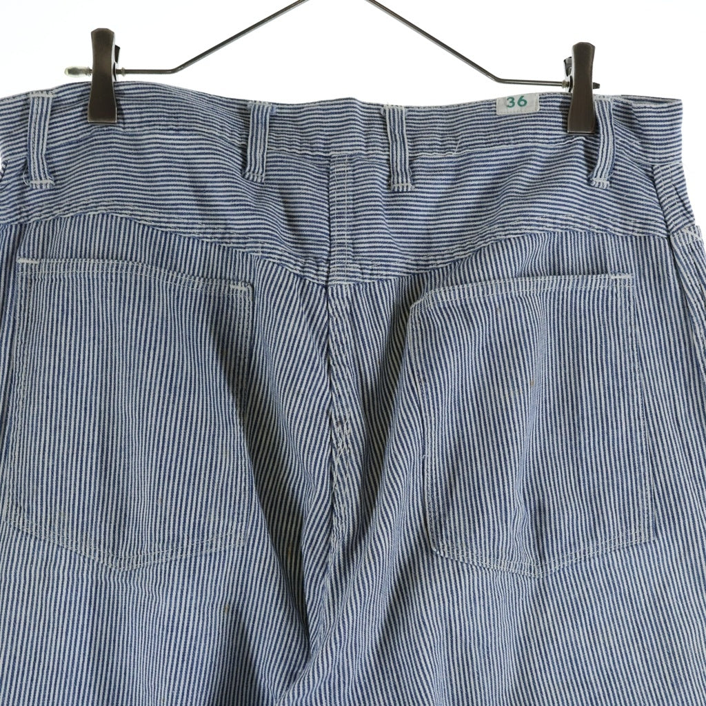 VINTAGE(ヴィンテージ) 40-50S VINTAGE ヴィンテージ ドーナツボタン ヒッコリーパンツ ブルー/ホワイト