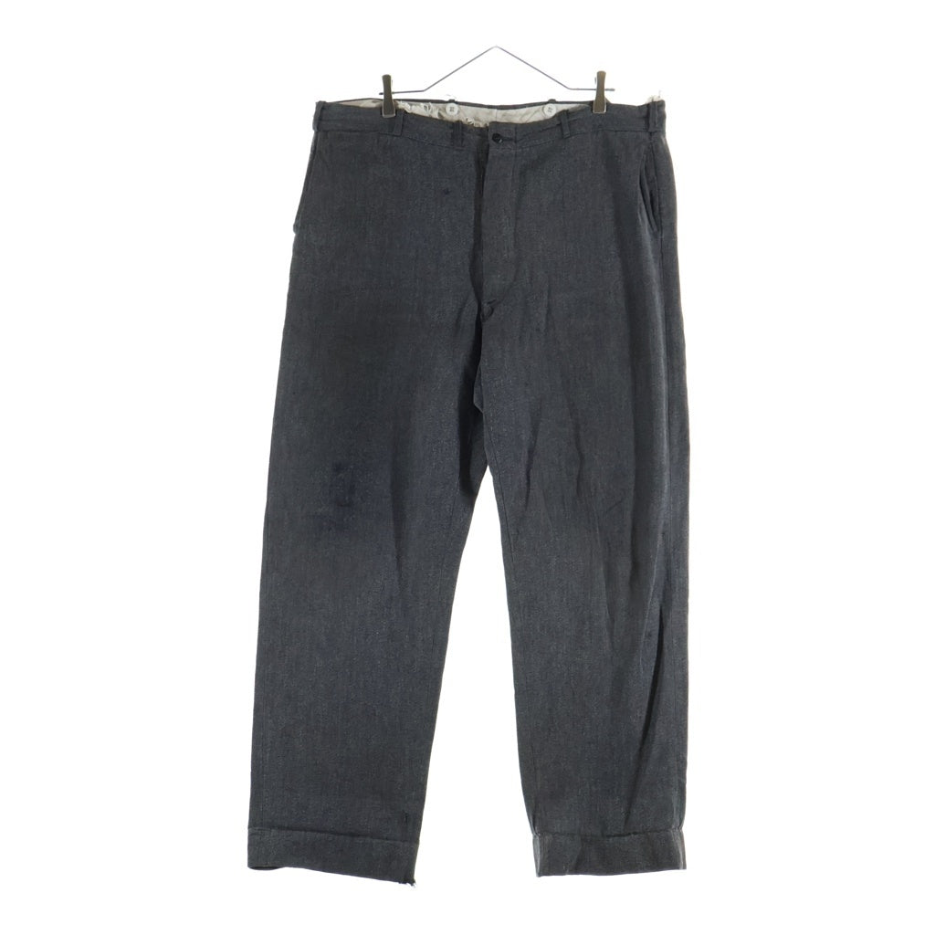 VINTAGE(ヴィンテージ) 40-50S VINTAGE PEPPERELL ペッパーエル ソルトアンドペッパー ヴィンテージ ボタンフライ スラックスパンツ コバート ブラック